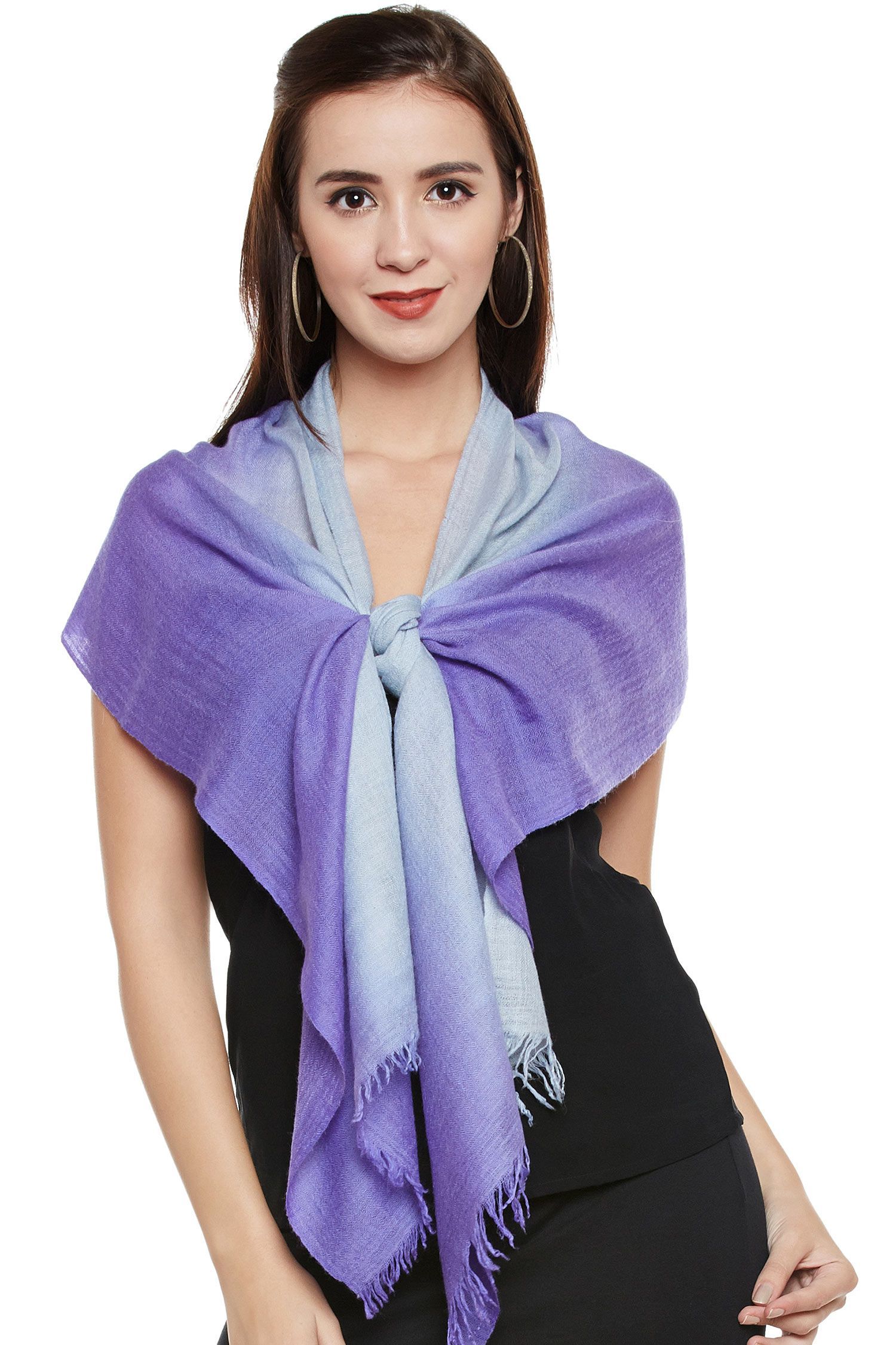 Blue Bloom Ombre Cashmere Scarf | Ombre Scarf for Women