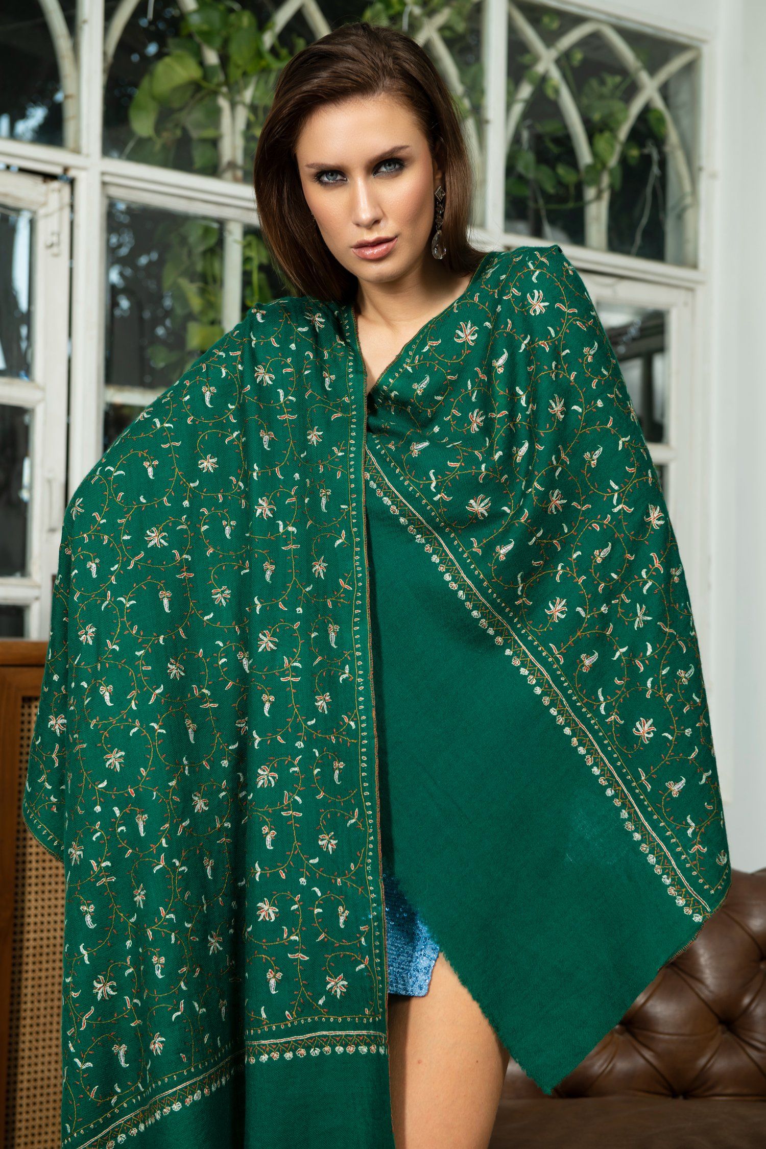 Abyan Emerald GI Cashmere Wrap