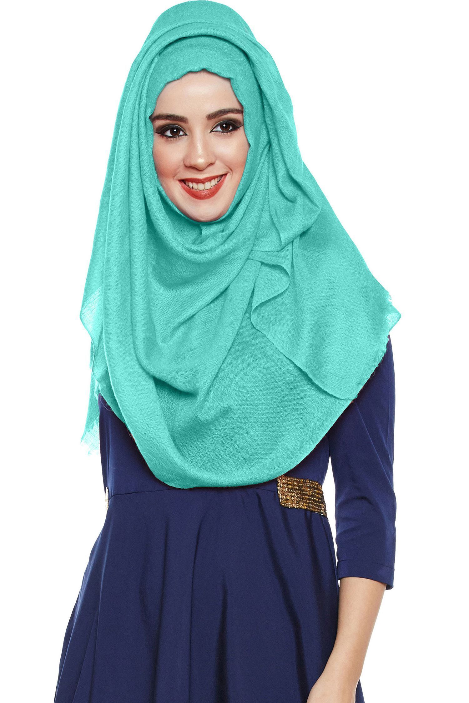 Aqua Pashmina Hijab | Handmade Cashmere Headscarf