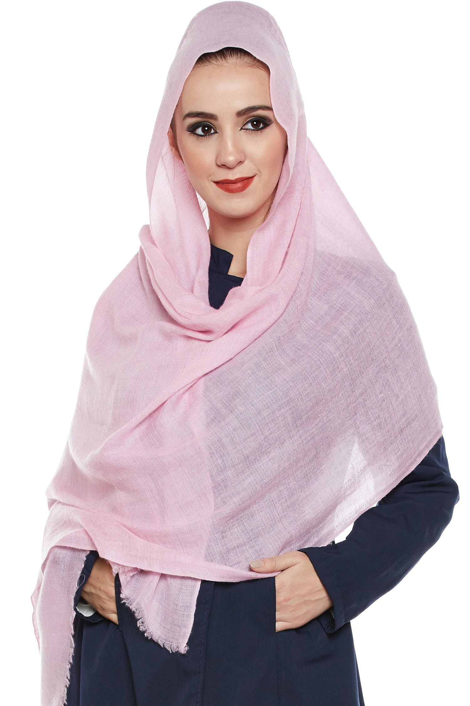 Baby Pink Pashmina Hijab | Handmade Cashmere Head Scarf