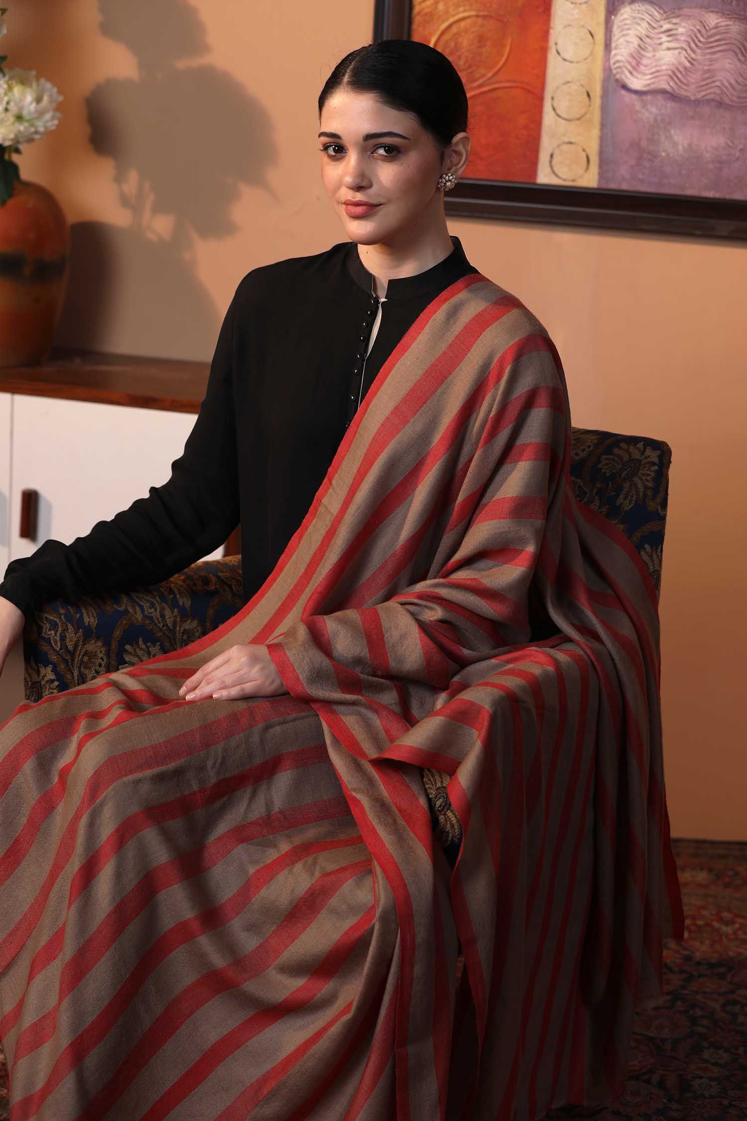 Bengal Stripes Patterned Pashmina Shawl