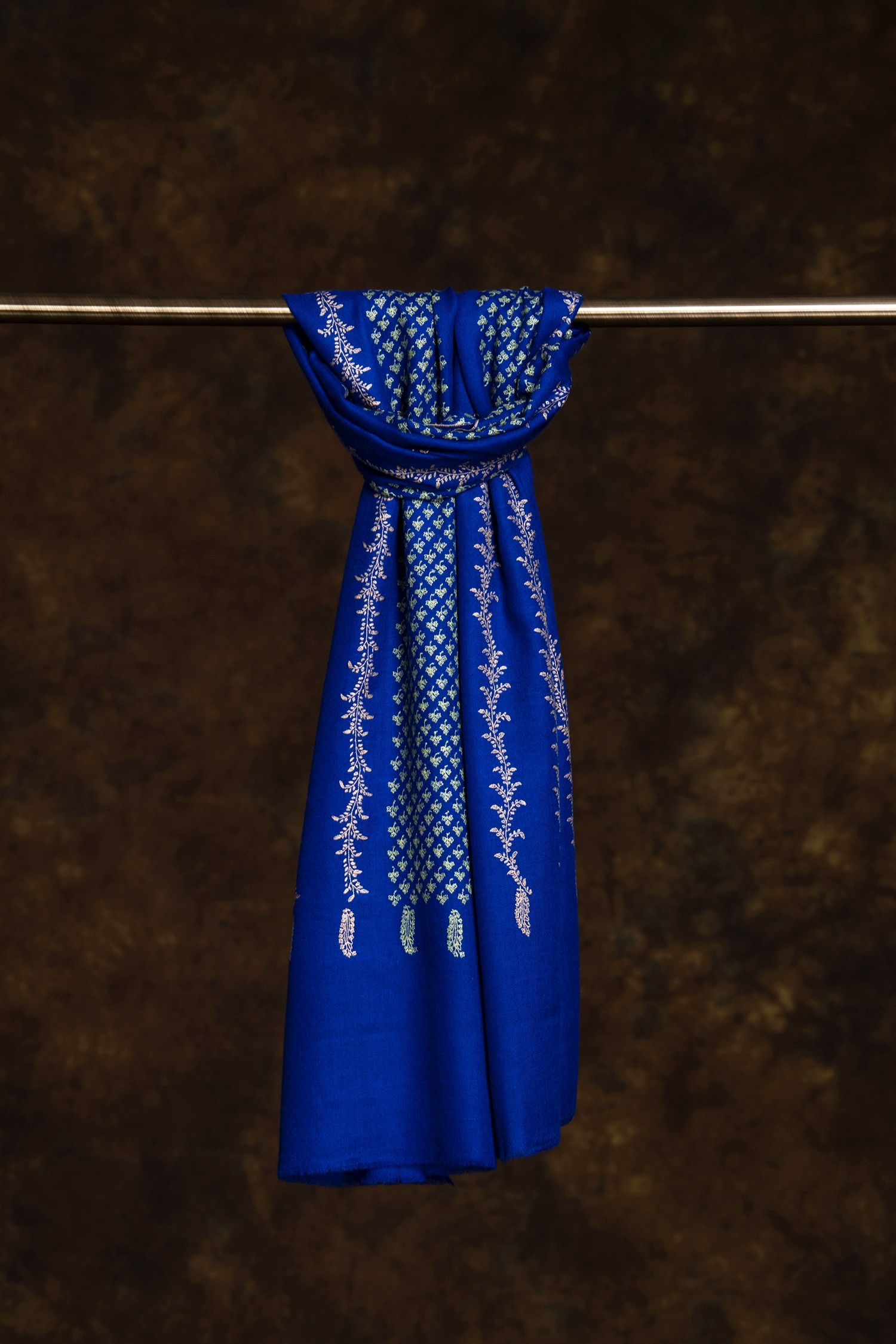 Beyond Waves Blue Cashmere Scarf
