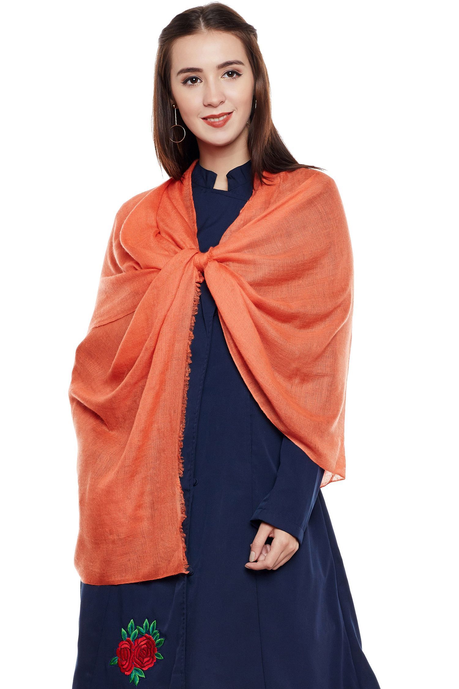 Bright Coral Cashmere Wrap | Pure Pashmina