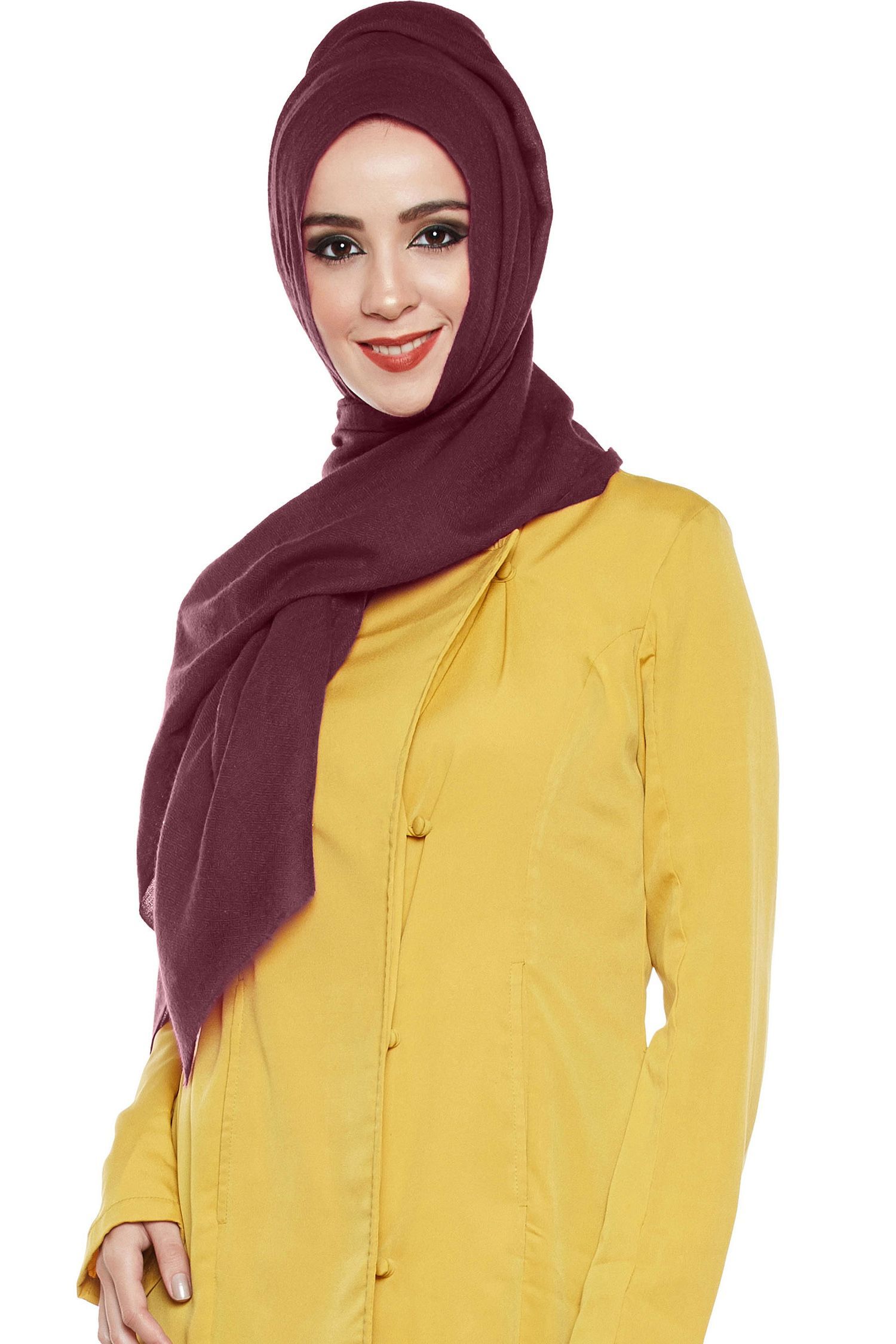 Burgundy Pashmina Hijab | Handmade Cashmere Head Scarf