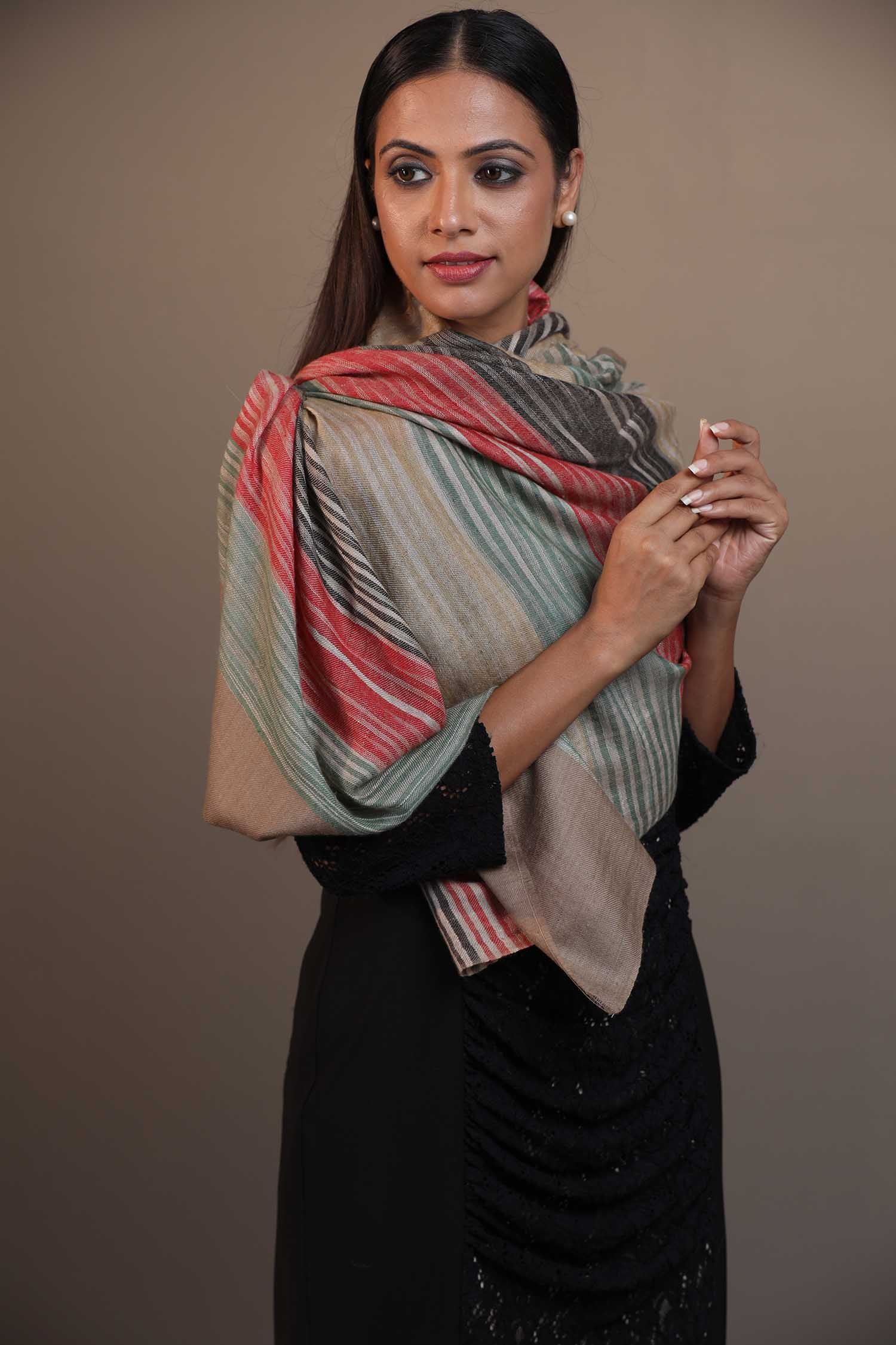 Classic Stripes Cashmere Wrap | Pure Pashmina