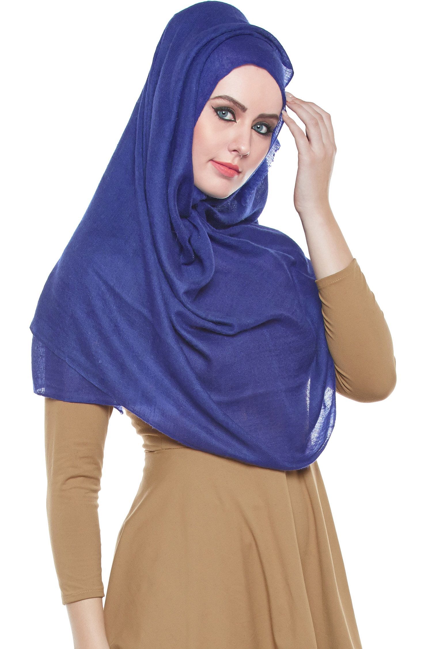 Cobalt Blue Pashmina Hijab | Handmade Cashmere Head Scarf