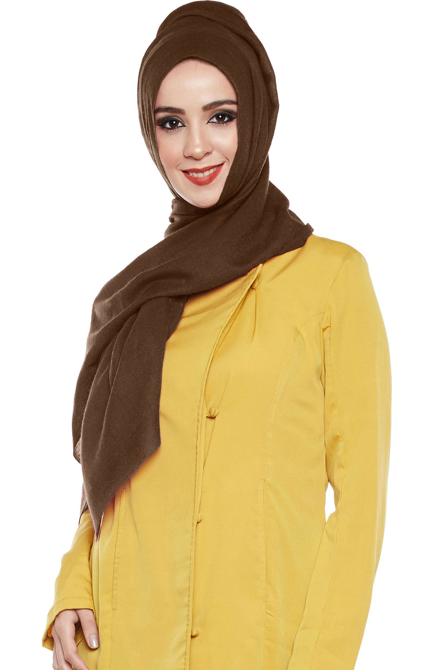 Dark Brown Pashmina Hijab | Handmade Cashmere Head Scarf