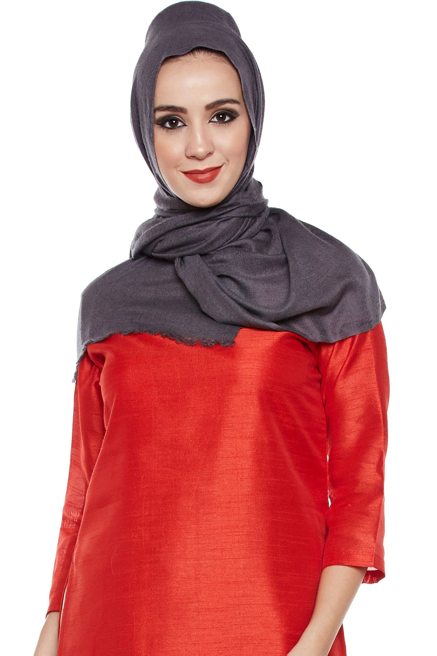Dark Grey Pashmina Hijab | Handmade Cashmere Head Scarf