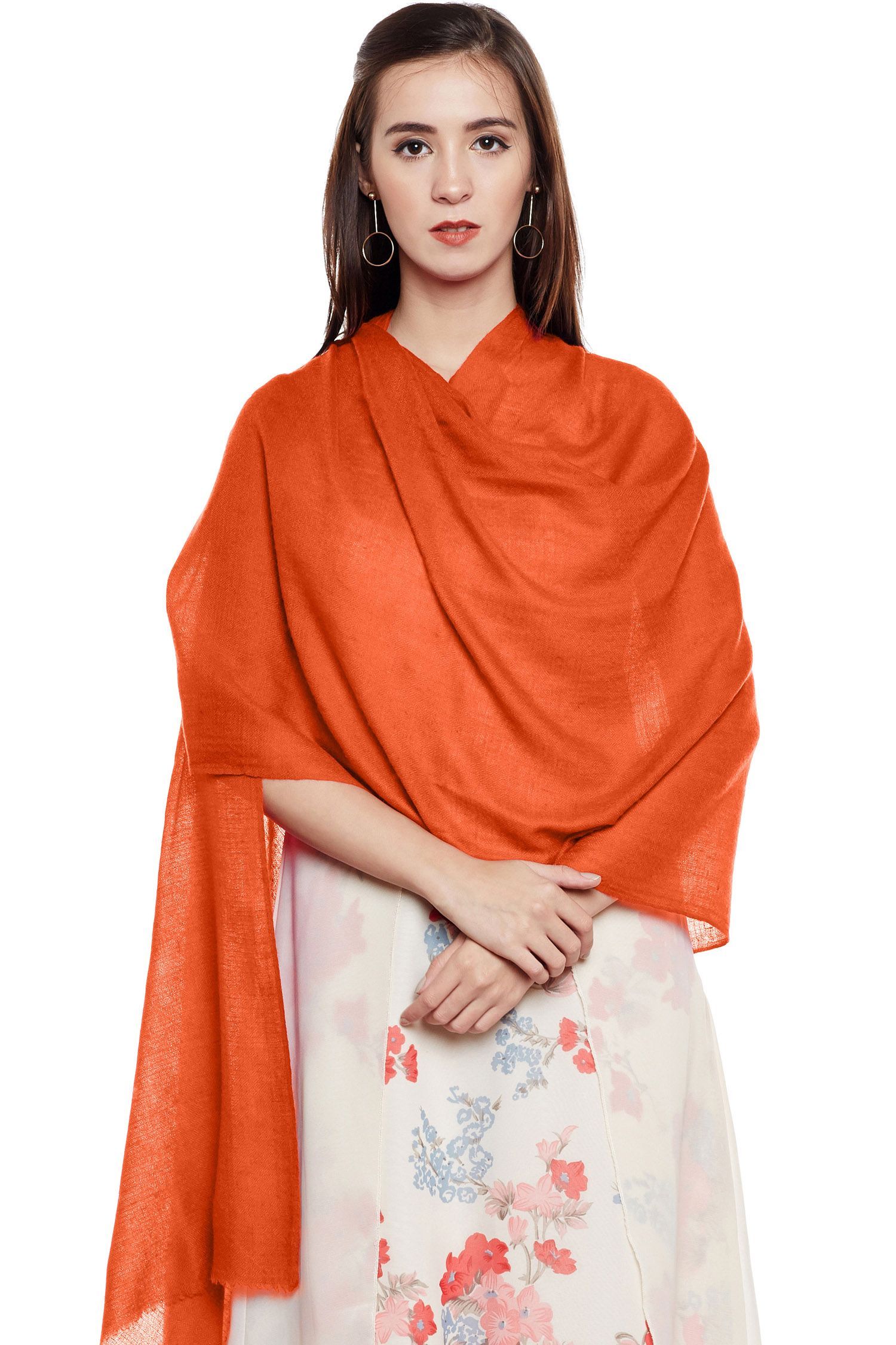 Dark Orange Cashmere Wrap | Pure Pashmina