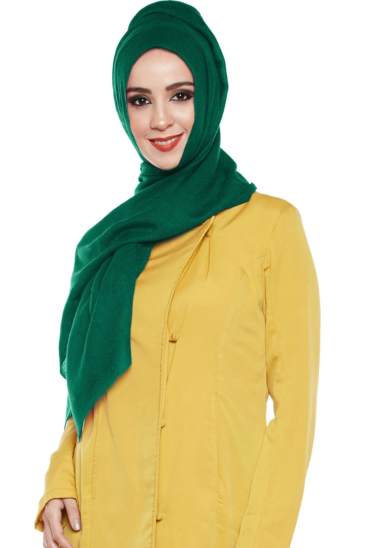 Emerald Green Pashmina Hijab | Handmade Cashmere Head Scarf