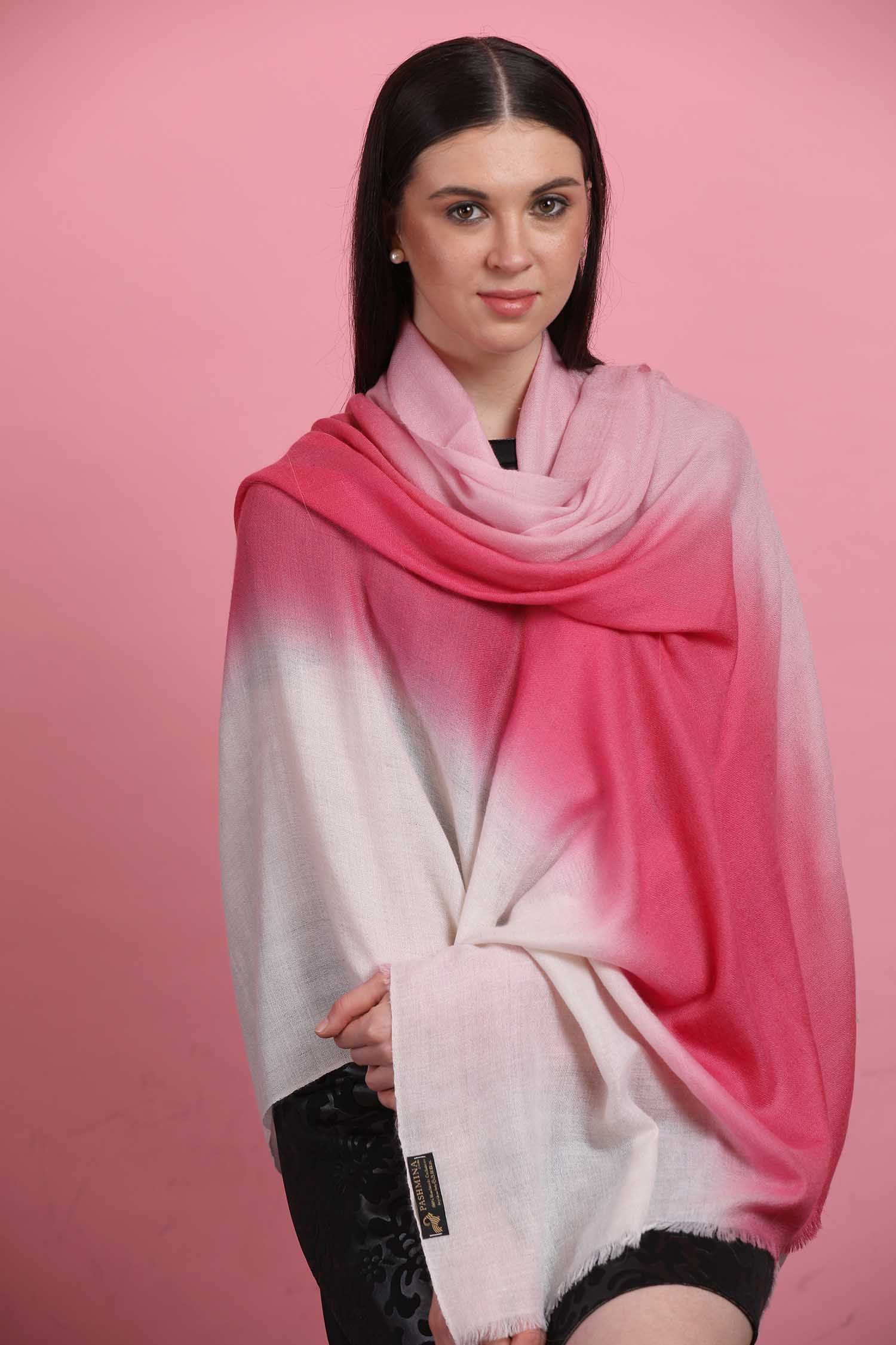 Hues Of Pink Ombre Pashmina Shawl