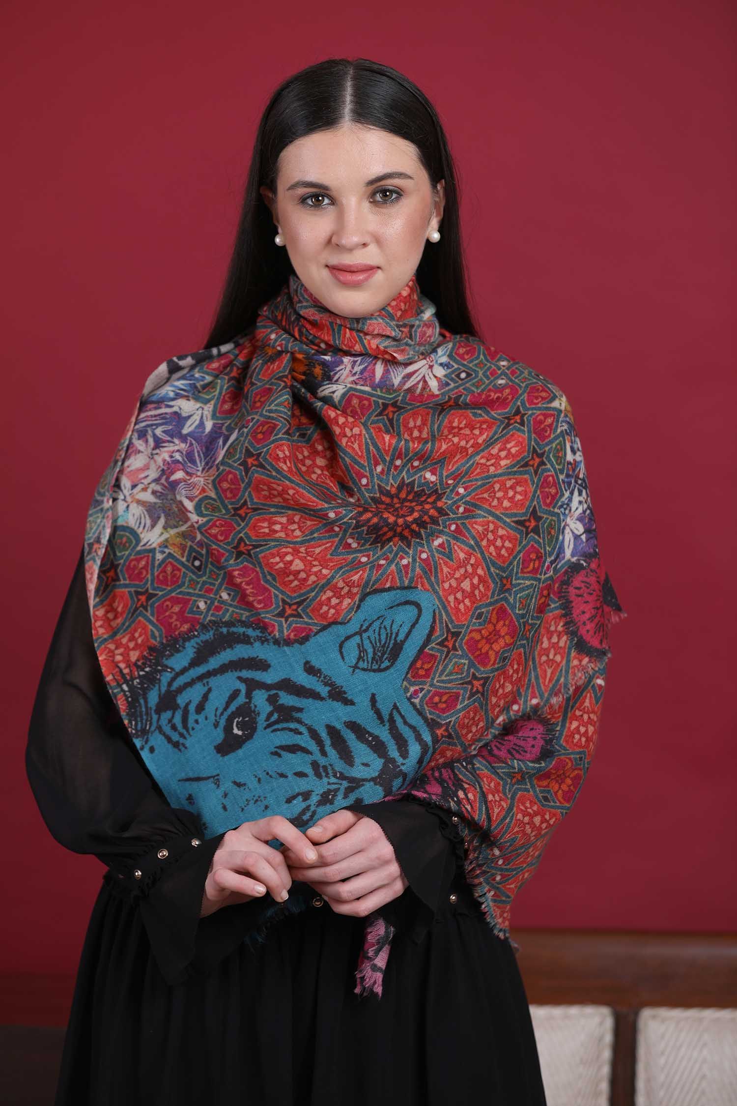 Kaleidoscopic Printed Cashmere Wrap | Pure Pashmina
