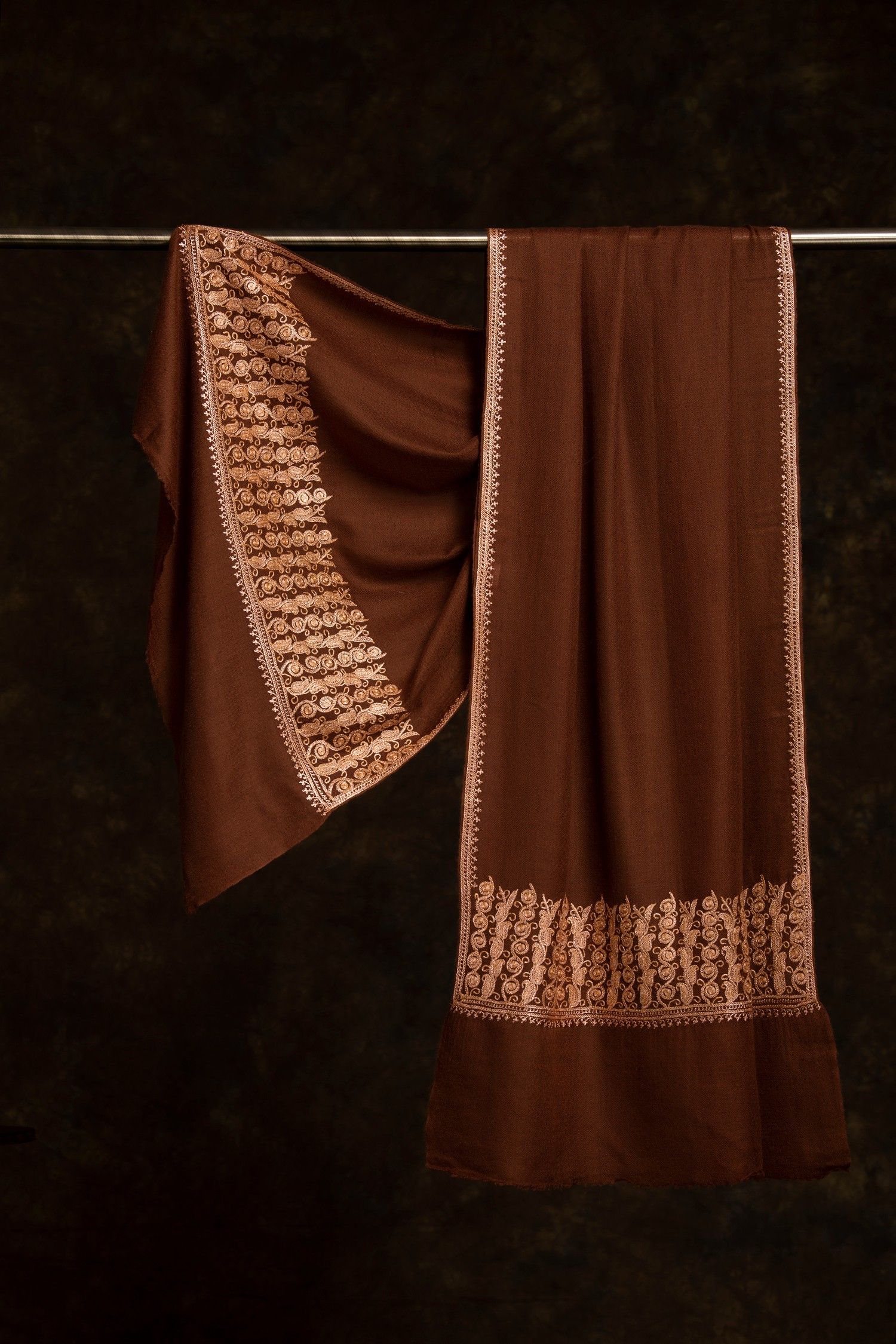 Khizah Brown Cashmere Scarf