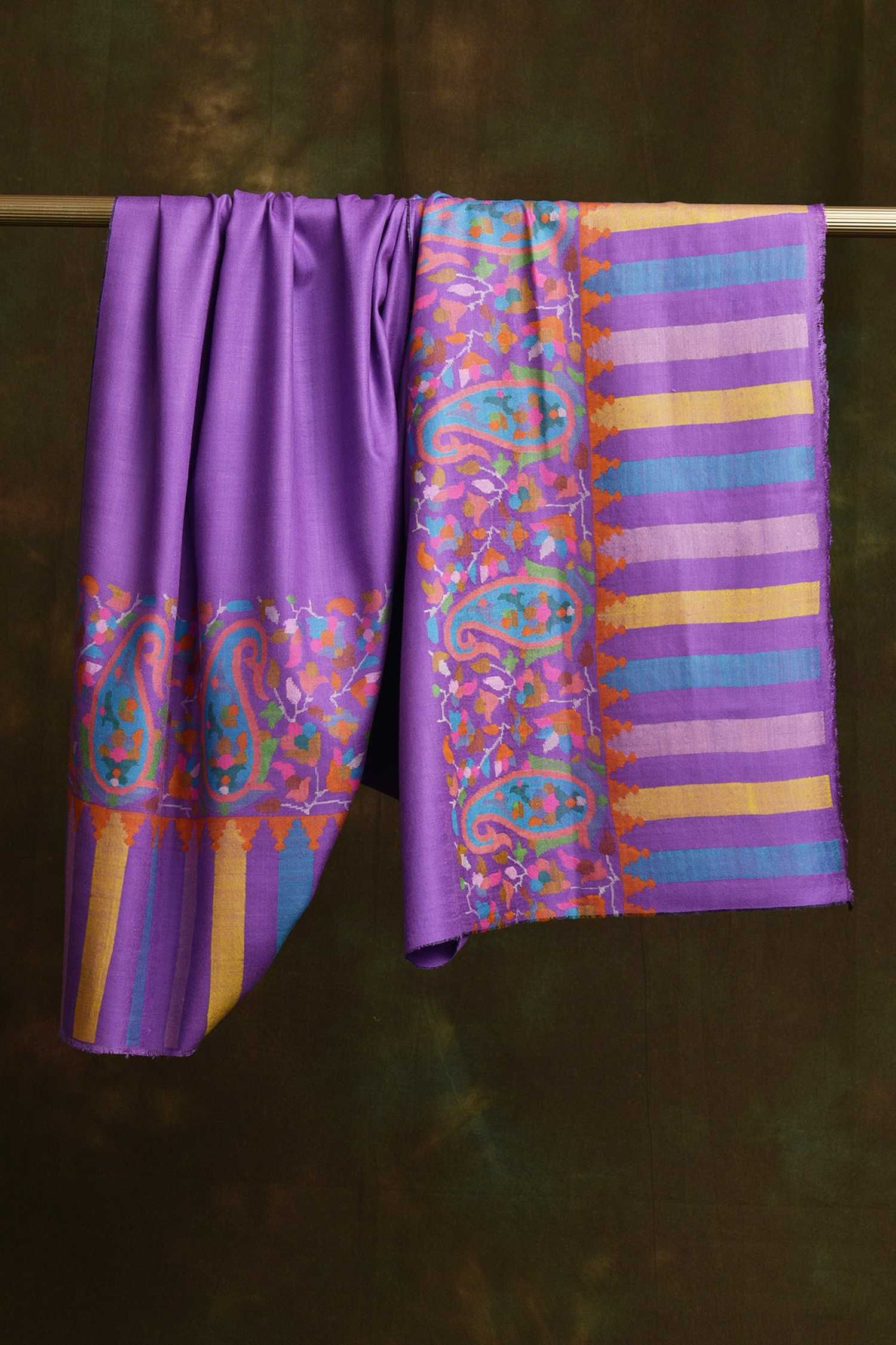 Lavanda Purple Kani Cashmere Scarf | Pure Pashmina