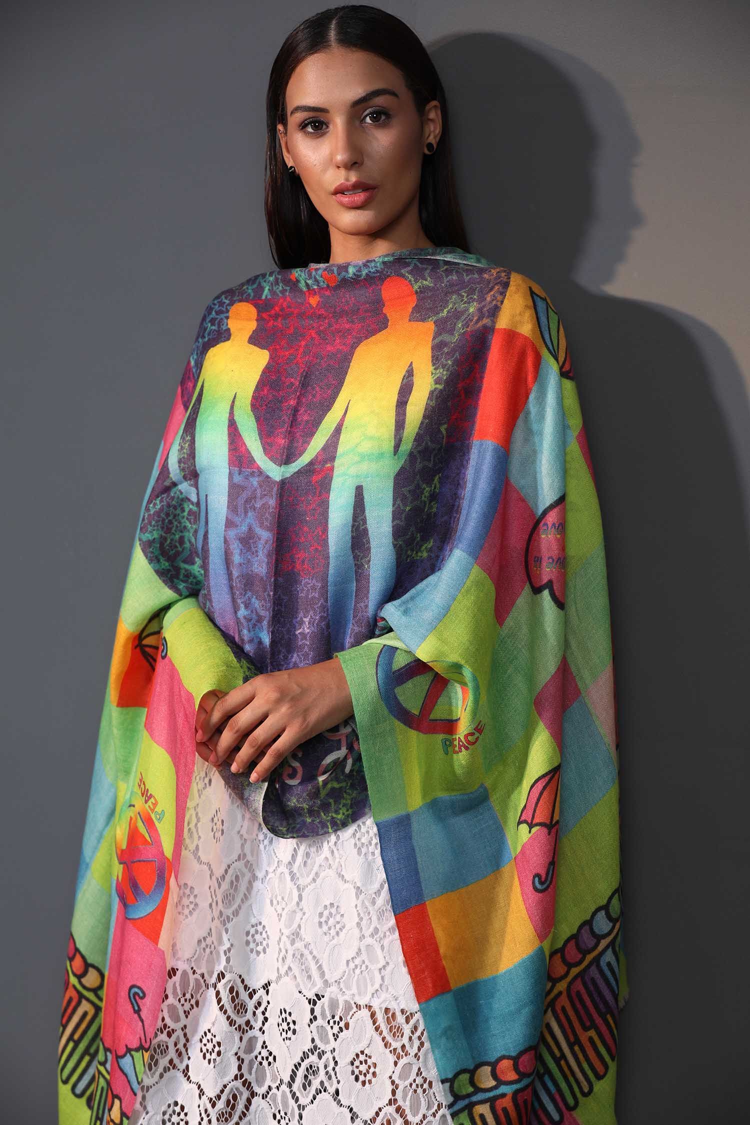 LGBTQ Printed Cashmere Wrap | Pure Pashmina