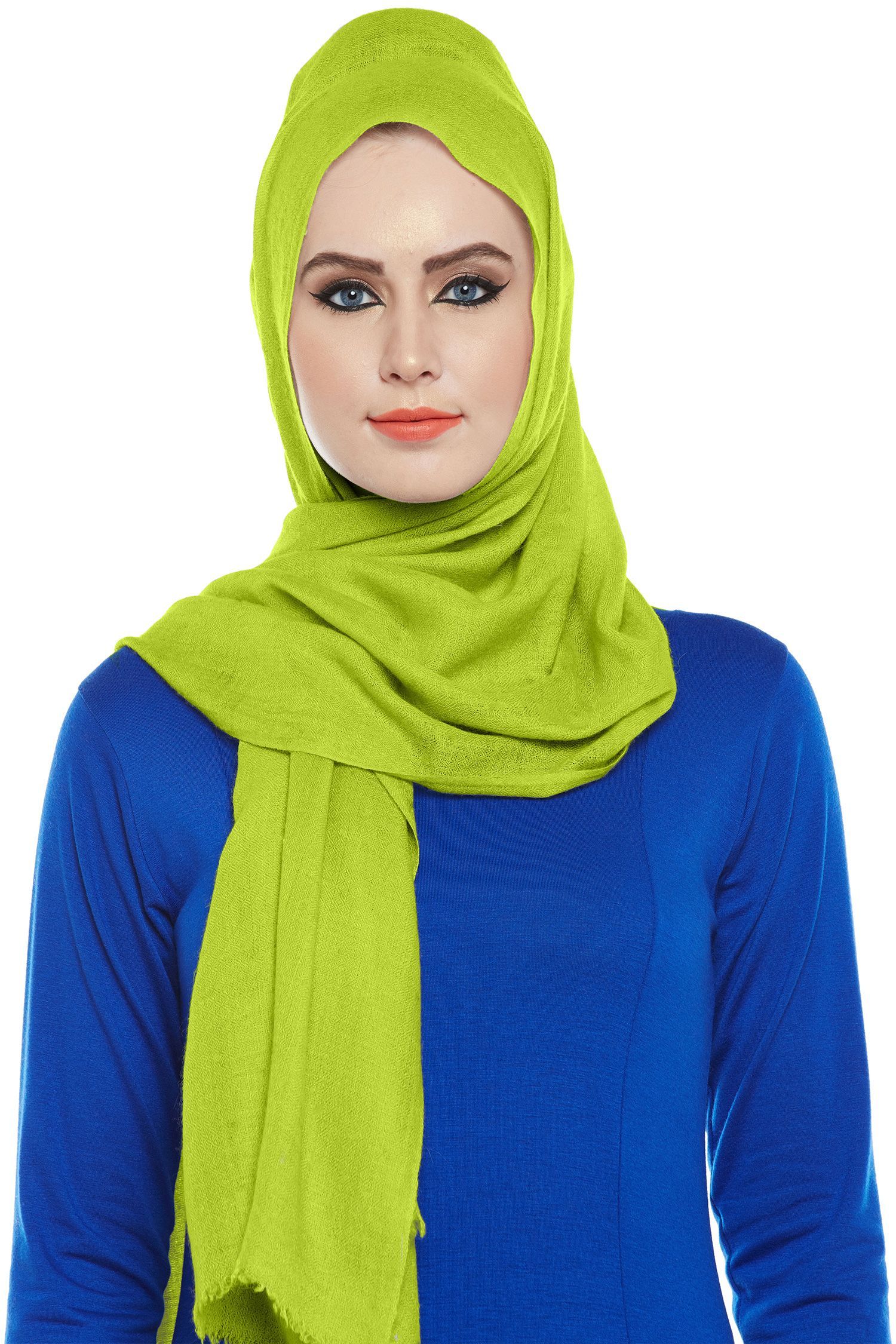 Lime Green Pashmina Hijab | Handmade Cashmere Head Scarf