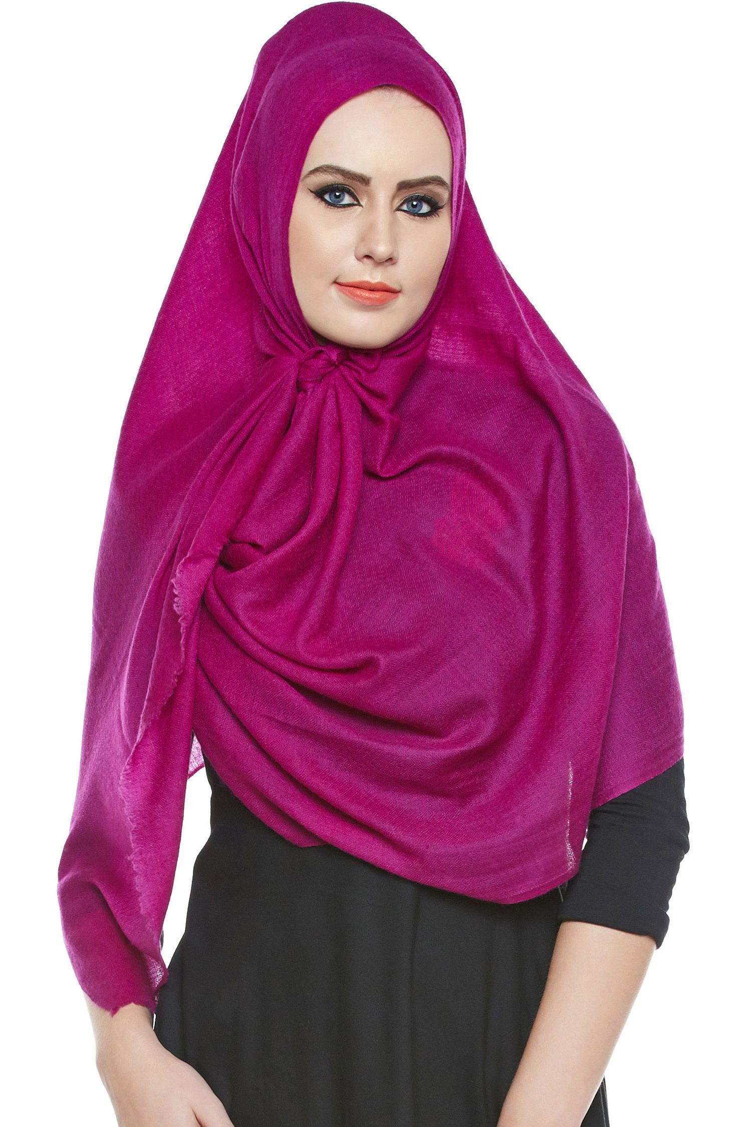 Magenta Pashmina Hijab | Handmade Cashmere Head Scarf