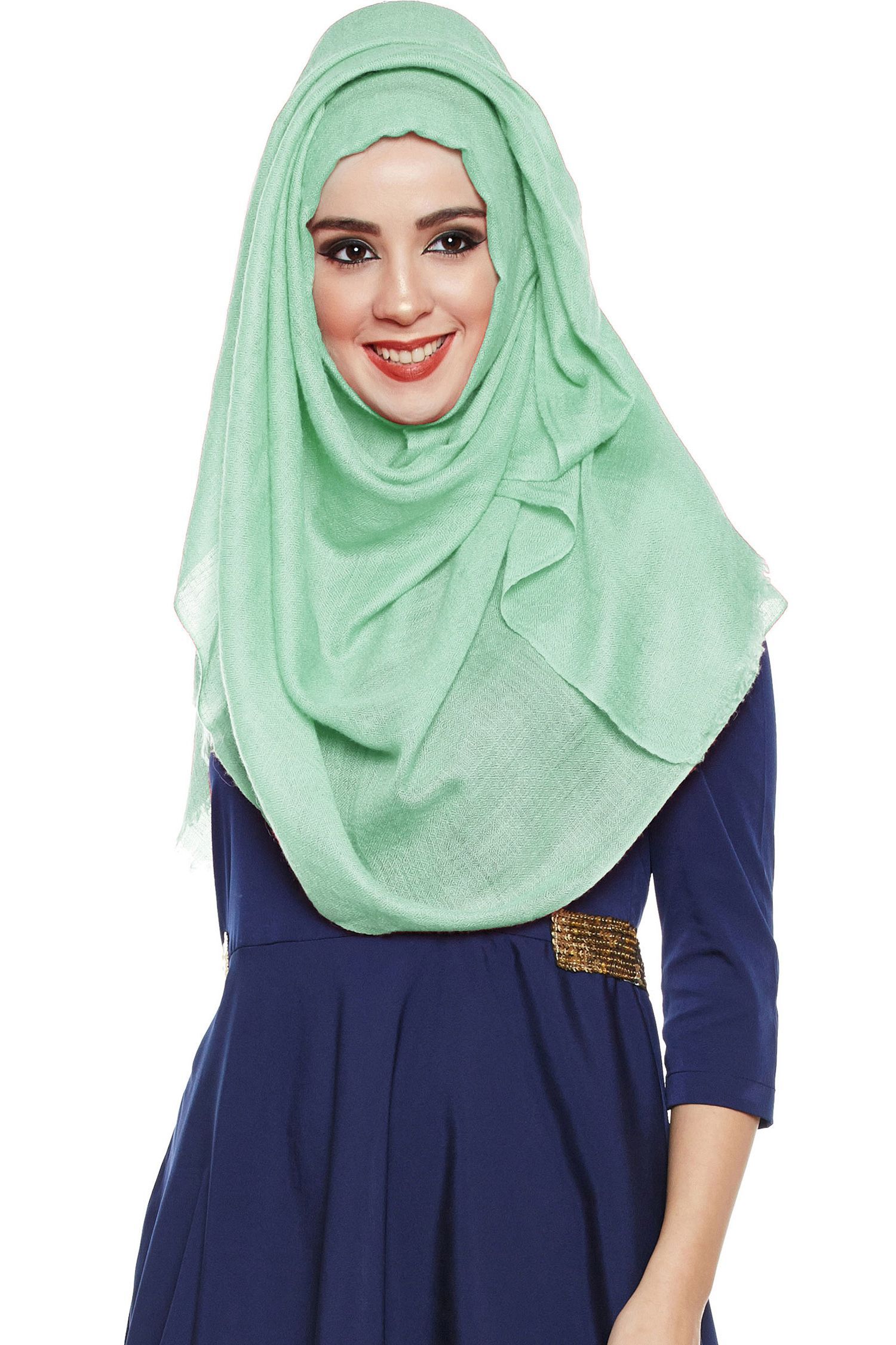 Mint Pashmina Hijab | Handmade Cashmere Head Scarf