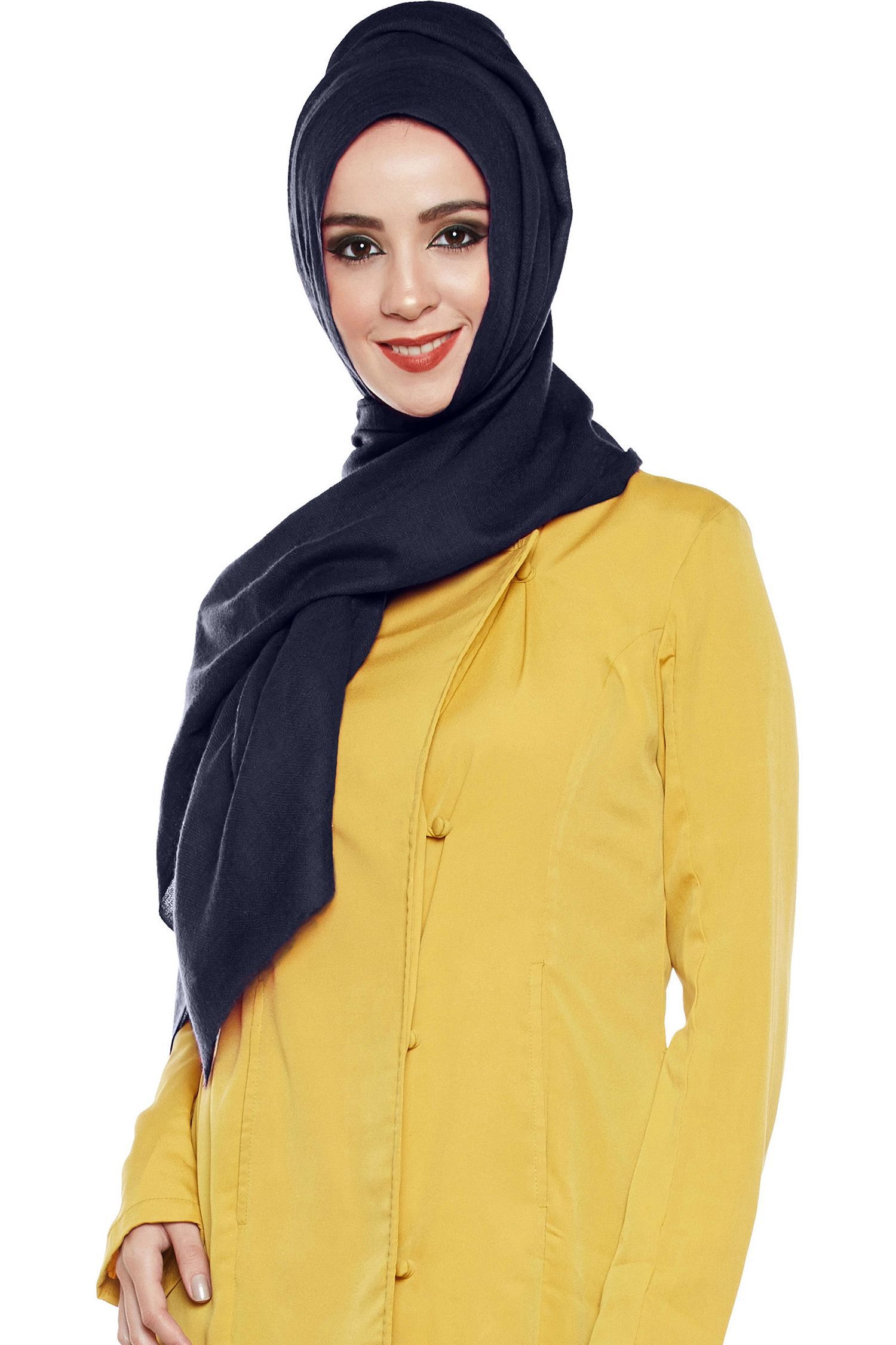 Navy Blue Pashmina Hijab | Handmade Cashmere Head Scarf