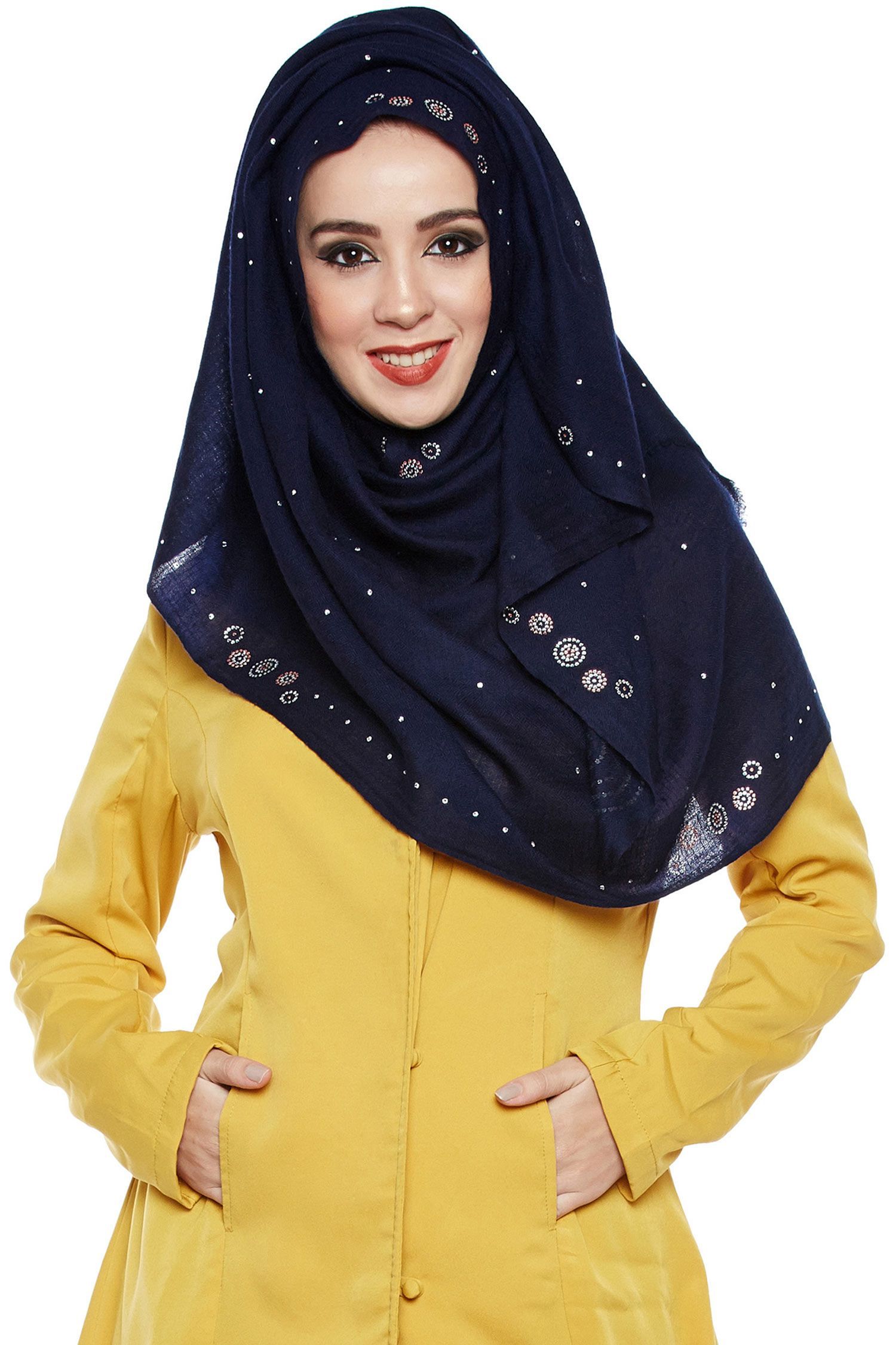 Navy Galaxy Pashmina Hijab With Swarovski Crystals