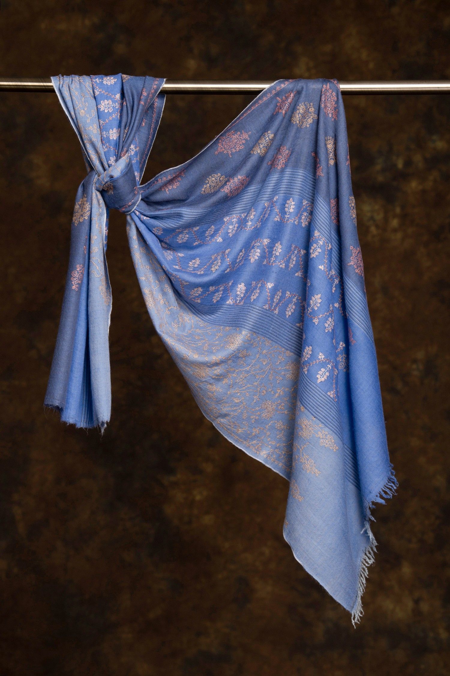 On The Shore Blue Cashmere Scarf