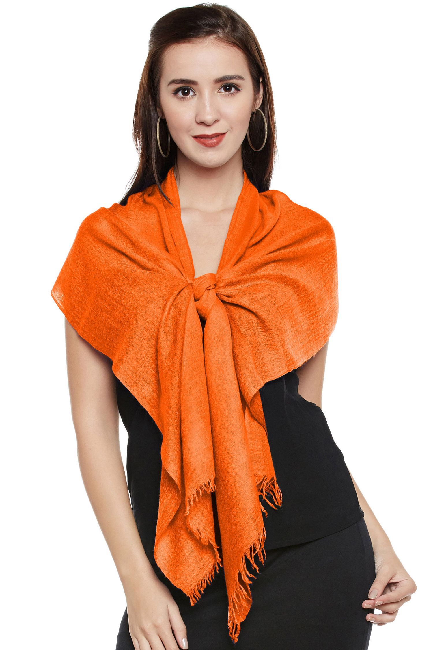 Orange Cashmere Scarf | Pure Pashmina