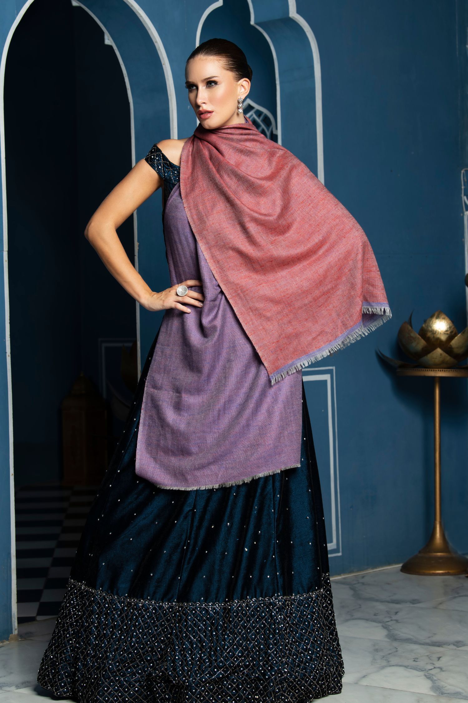 Pansy Reversible Cashmere Wrap