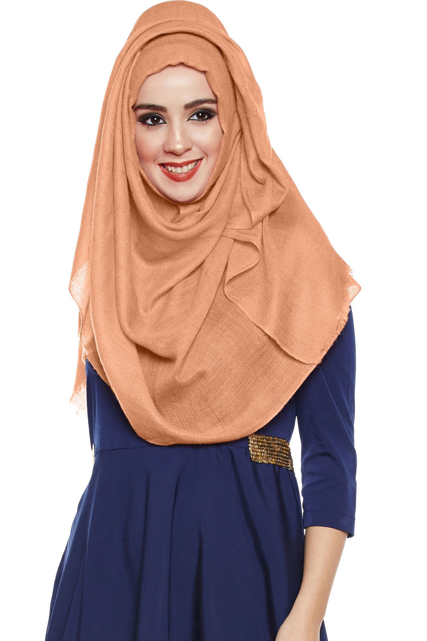 Peach Pashmina Hijab | Handmade Cashmere Head Scarf