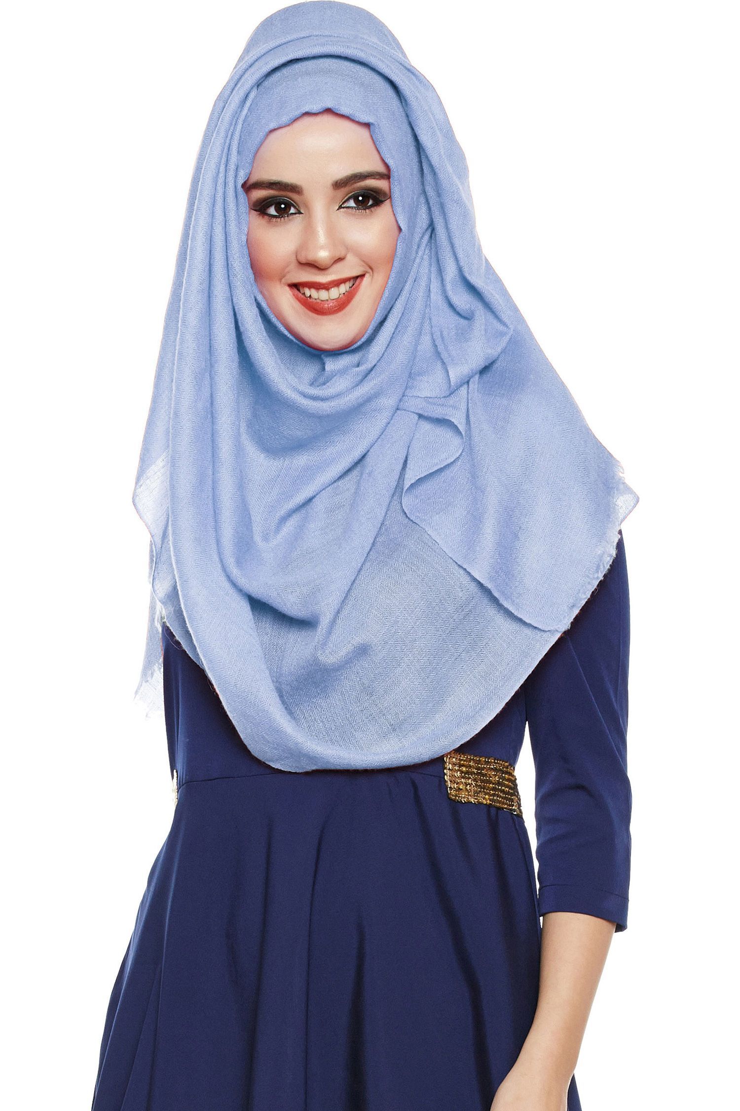 Powder Blue Pashmina Hijab | Handmade Cashmere Head Scarf