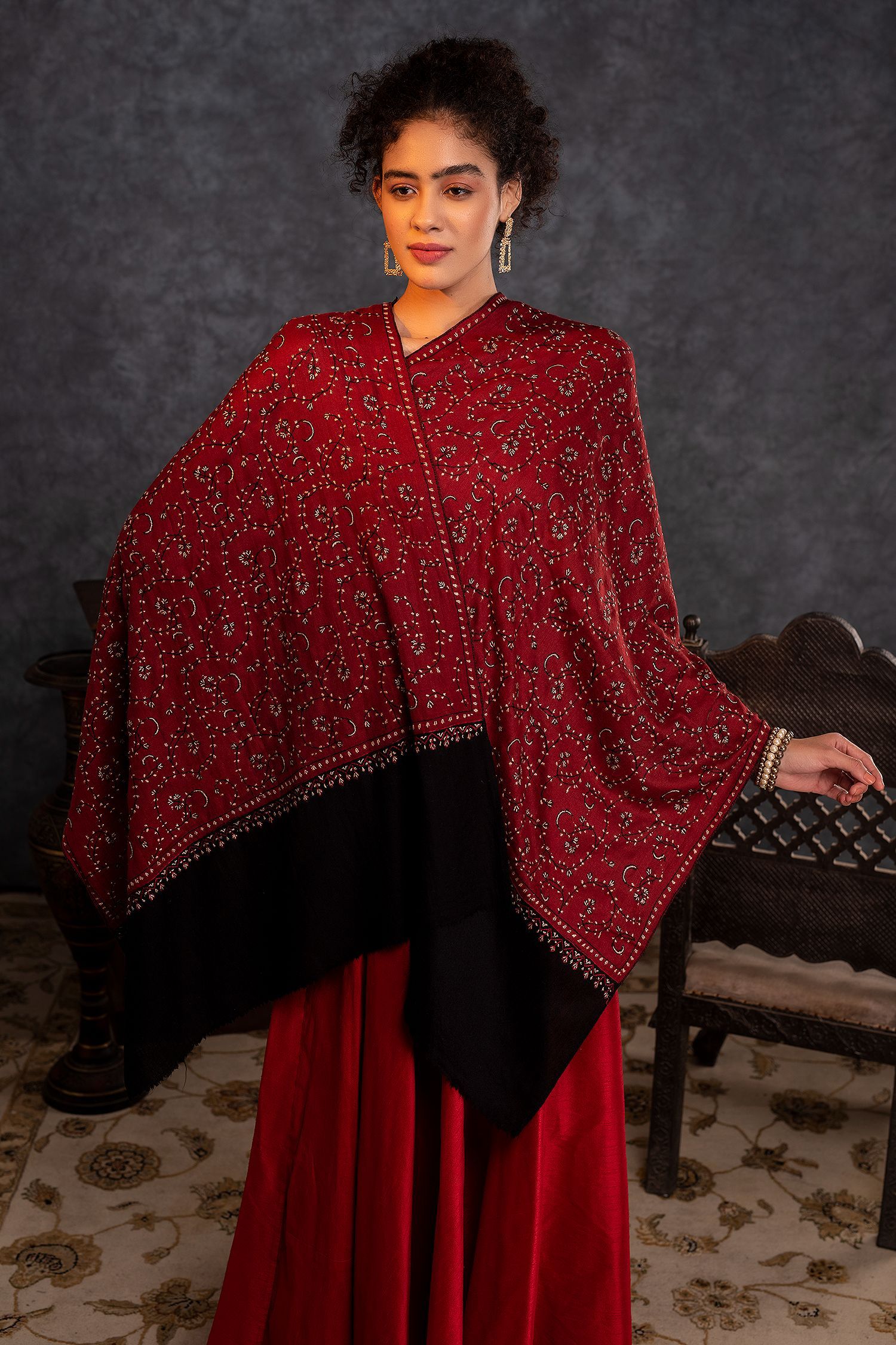 Rameen Red Cashmere Wrap