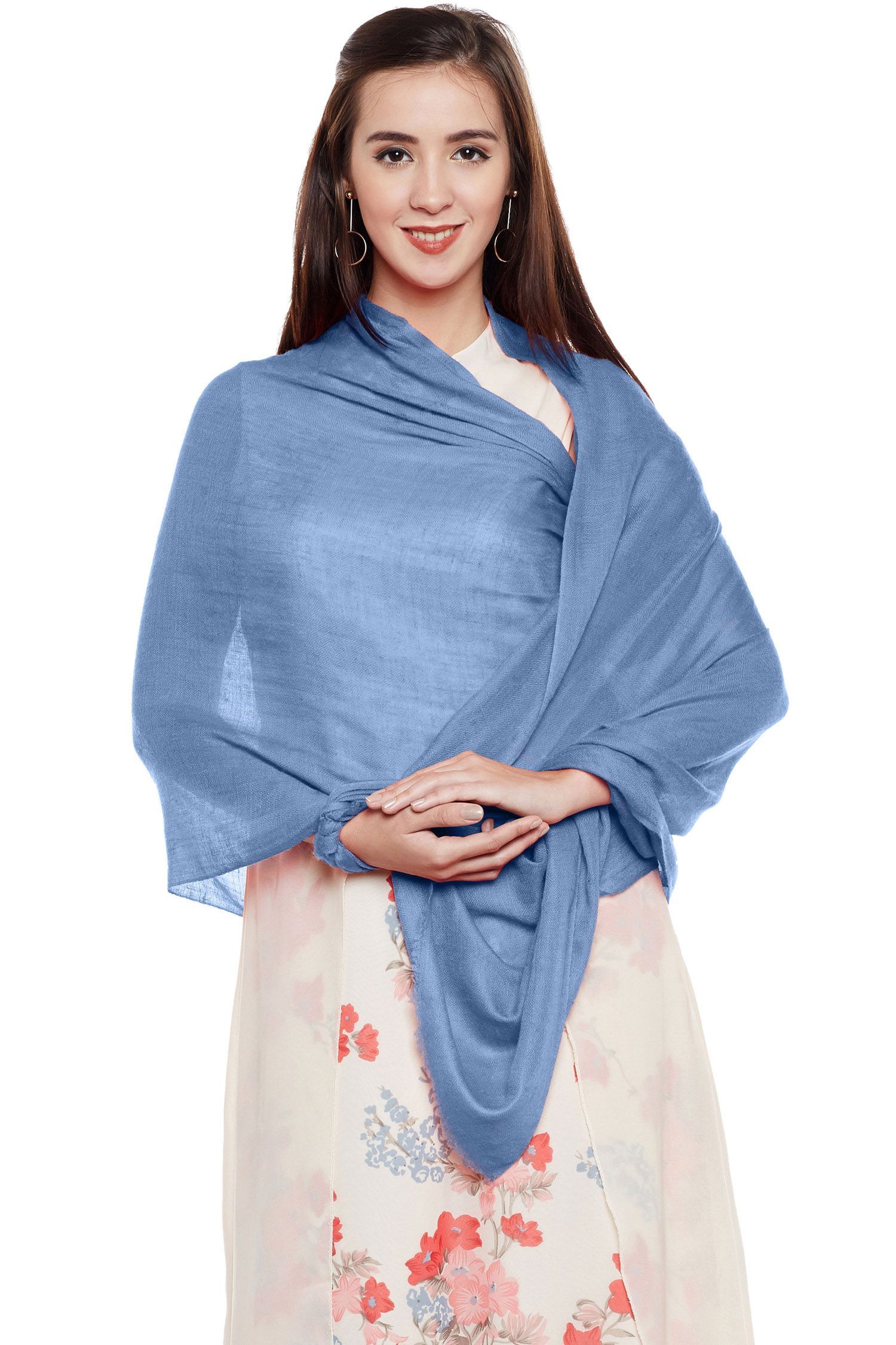 Riverside Blue Cashmere Wrap | Pure Pashmina