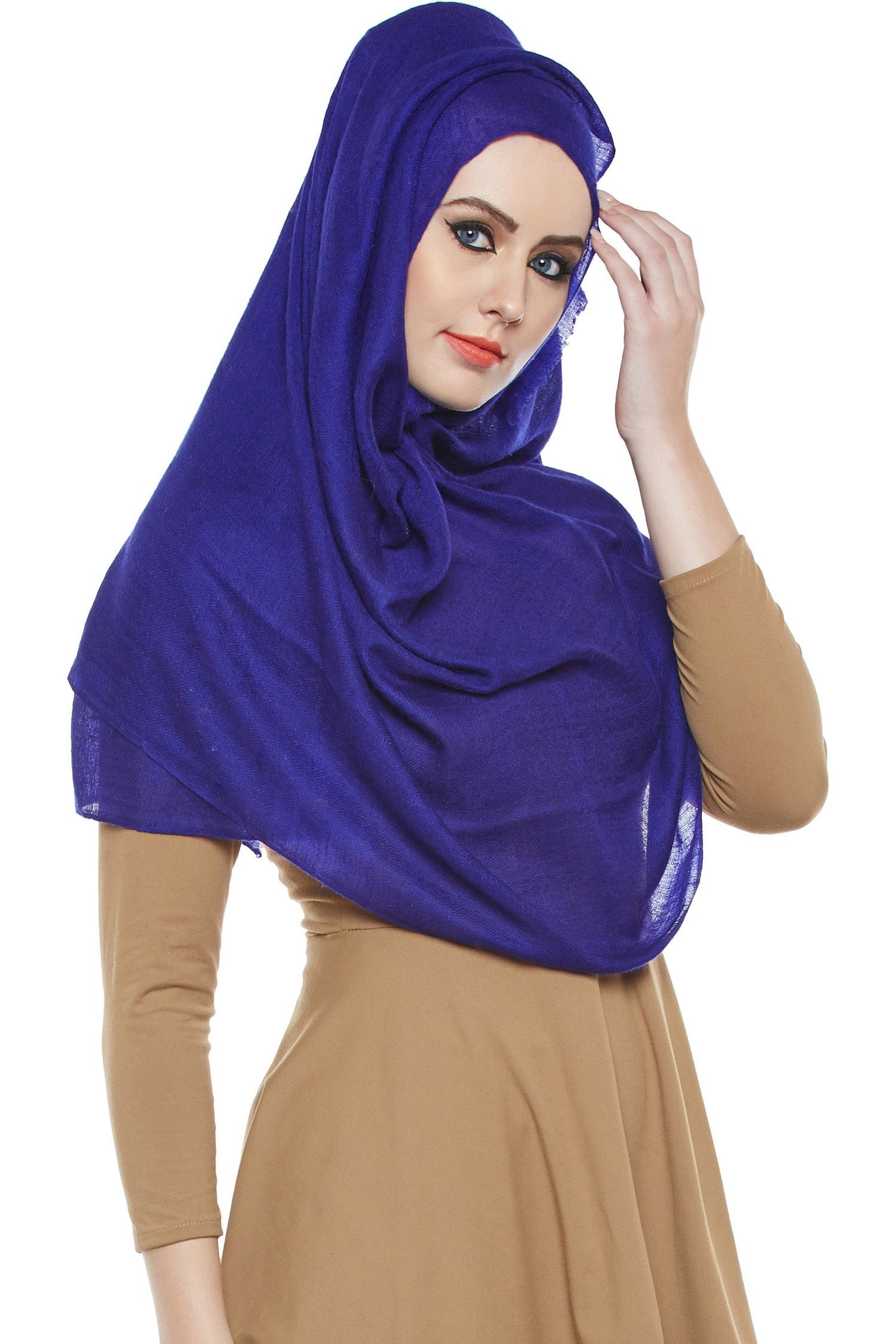Royal Blue Pashmina Hijab | Handmade Cashmere Head Scarf