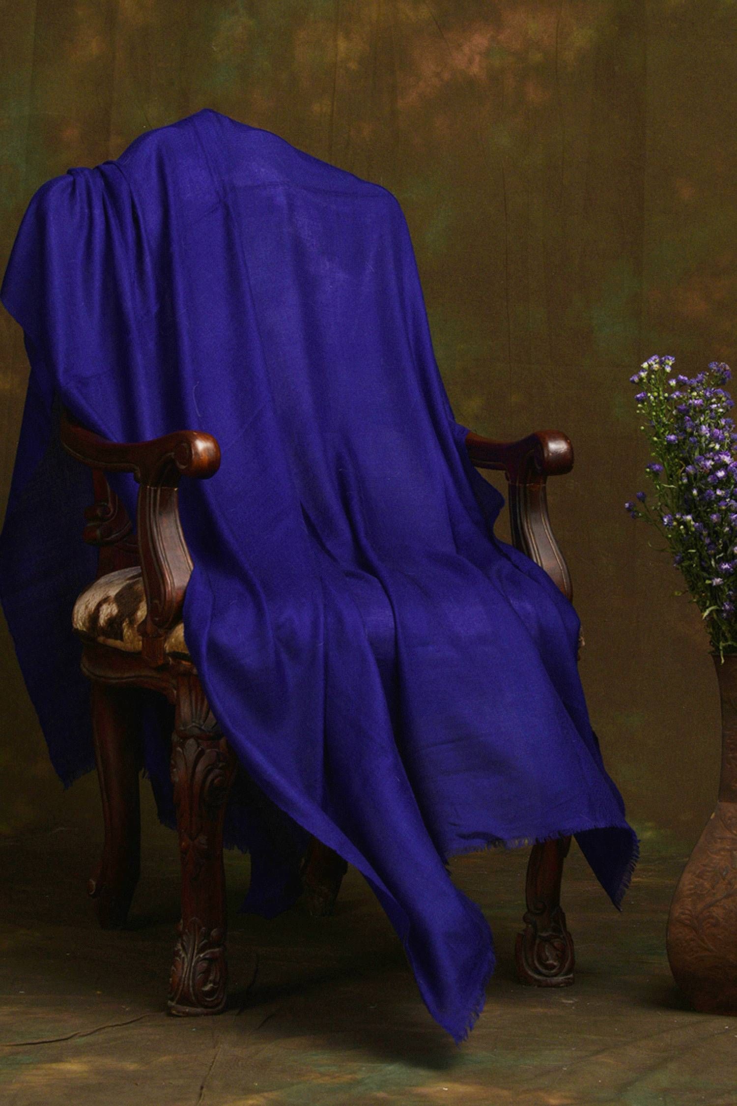 Royal Blue Pashmina Shawl | Men's Cashmere