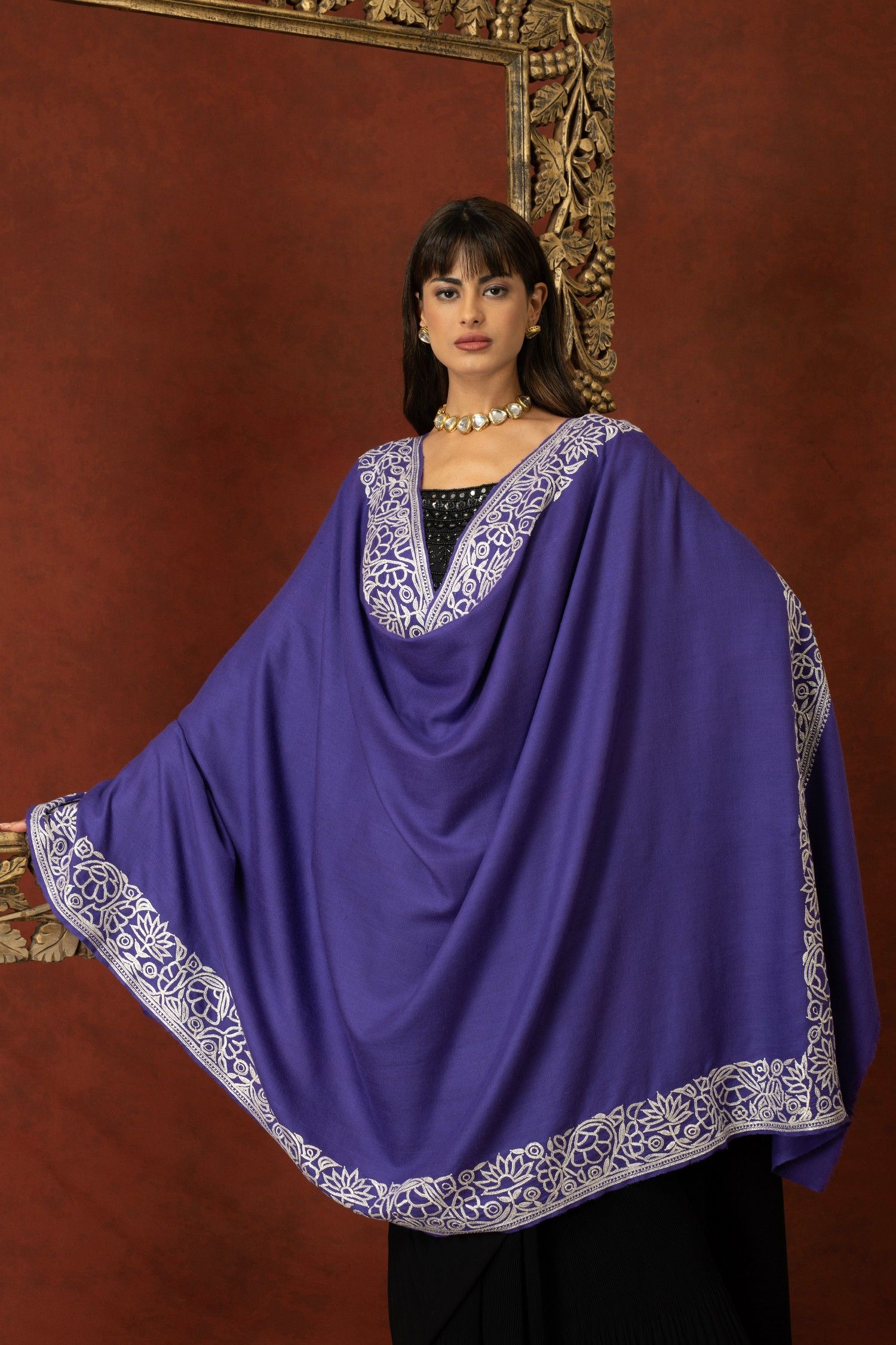 Shaadmaan Purple Pashmina Shawl