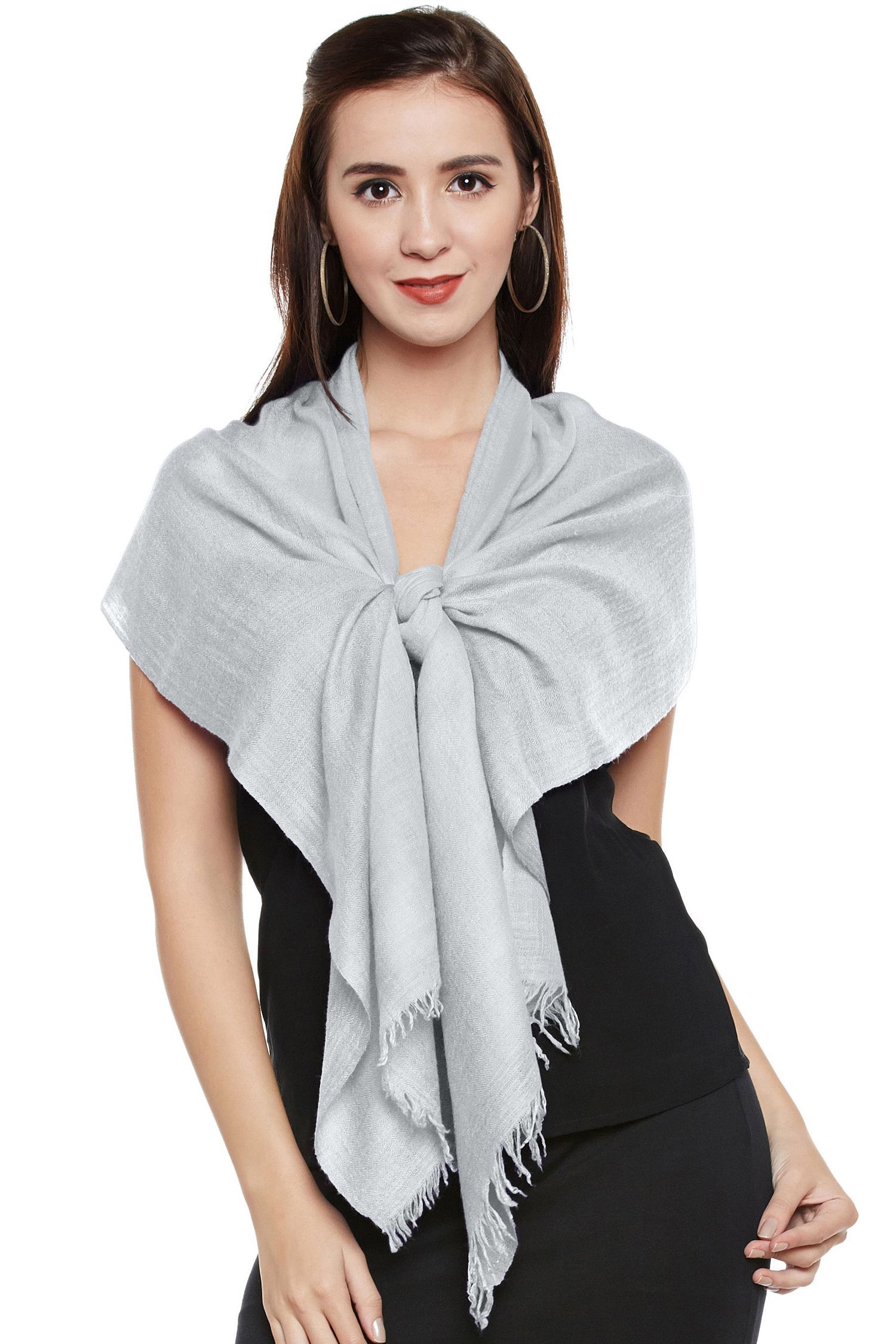 Buy Authentic Silver Grey Cashmere Scarf