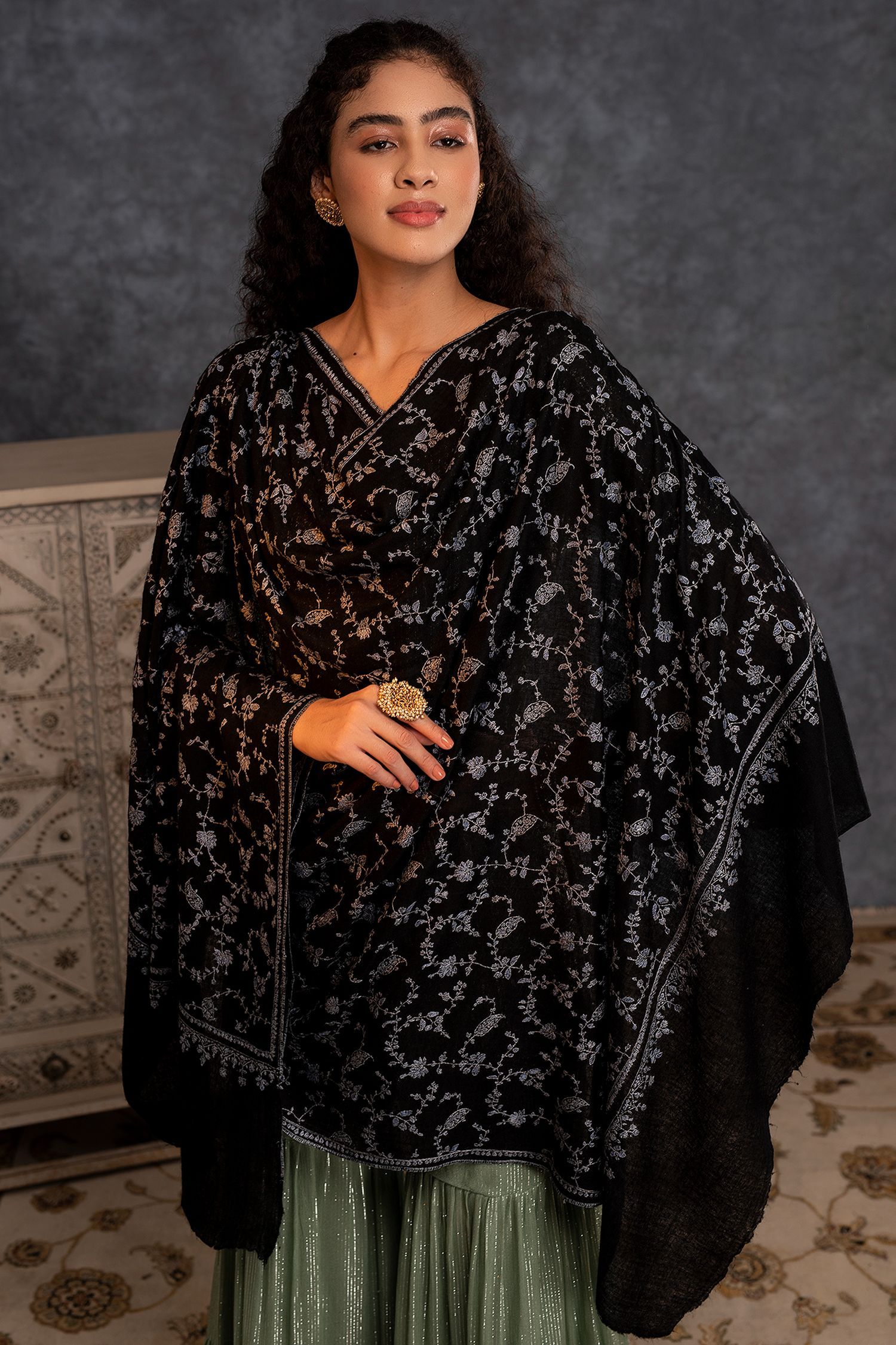 Sitara Black Pashmina Shawl