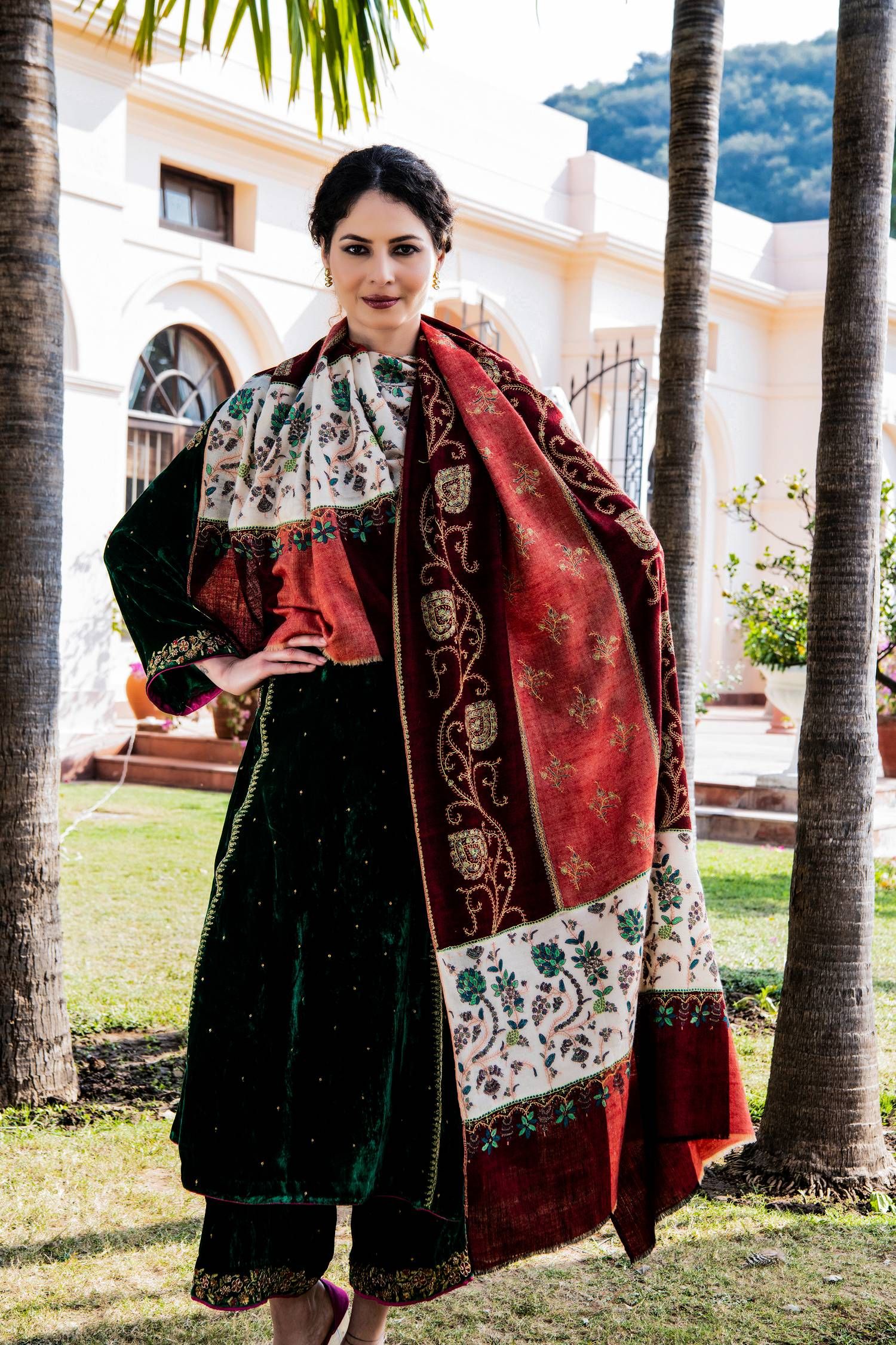 Multicoloured Jaalidaar Pashmina | Handwoven Shawls