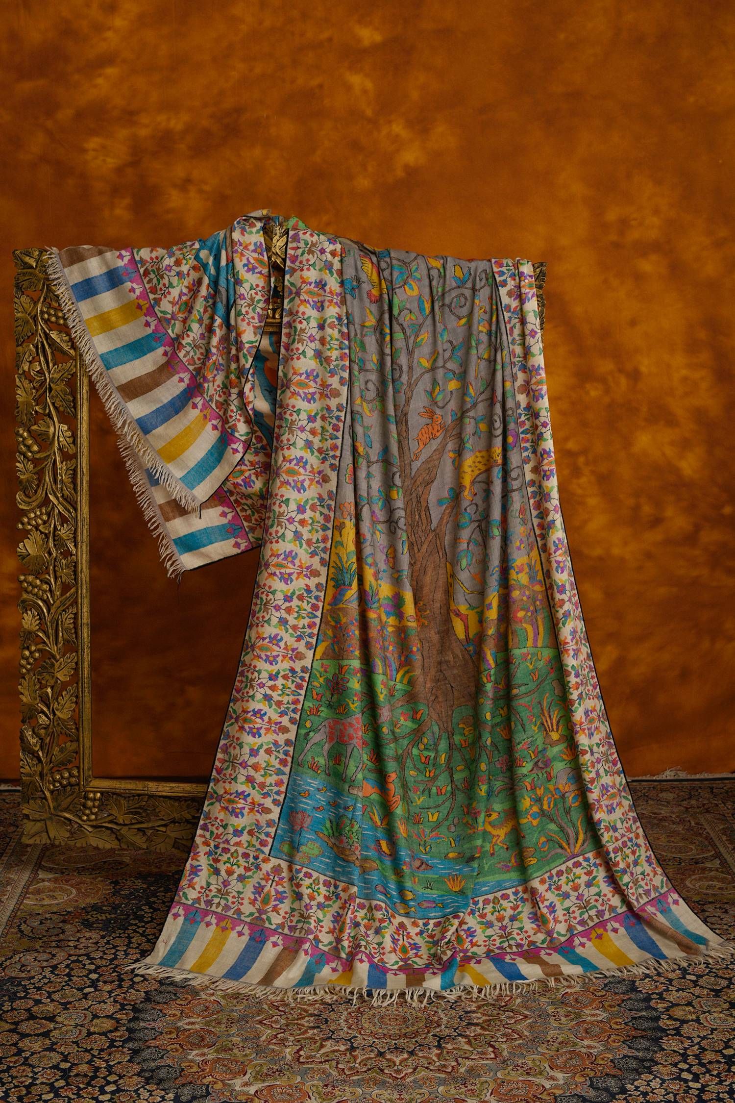 Yaqoot Multicoloured Kani Pashmina Shawl