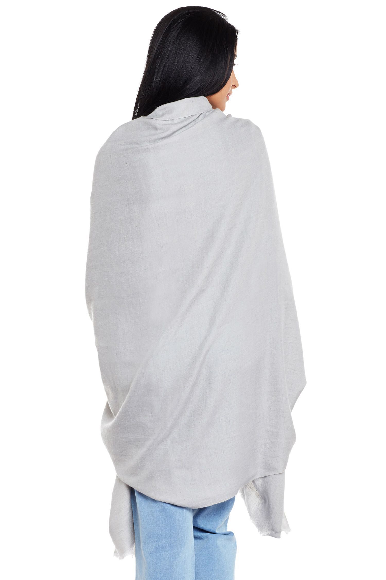 Gray Silver Foil Sheer Wrap — Pam's Pashminas & Exotic Scarves
